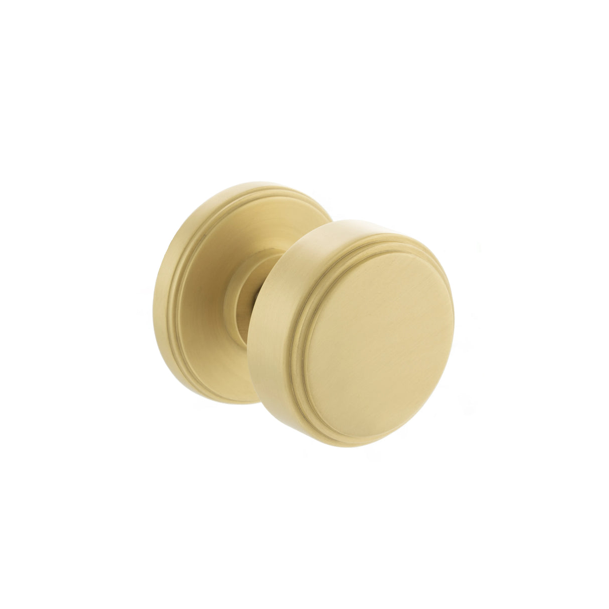 Millhouse Brass Boulton Brass Stepped Mortice Knob on Concealed Fix Rose - Satin Brass - Set