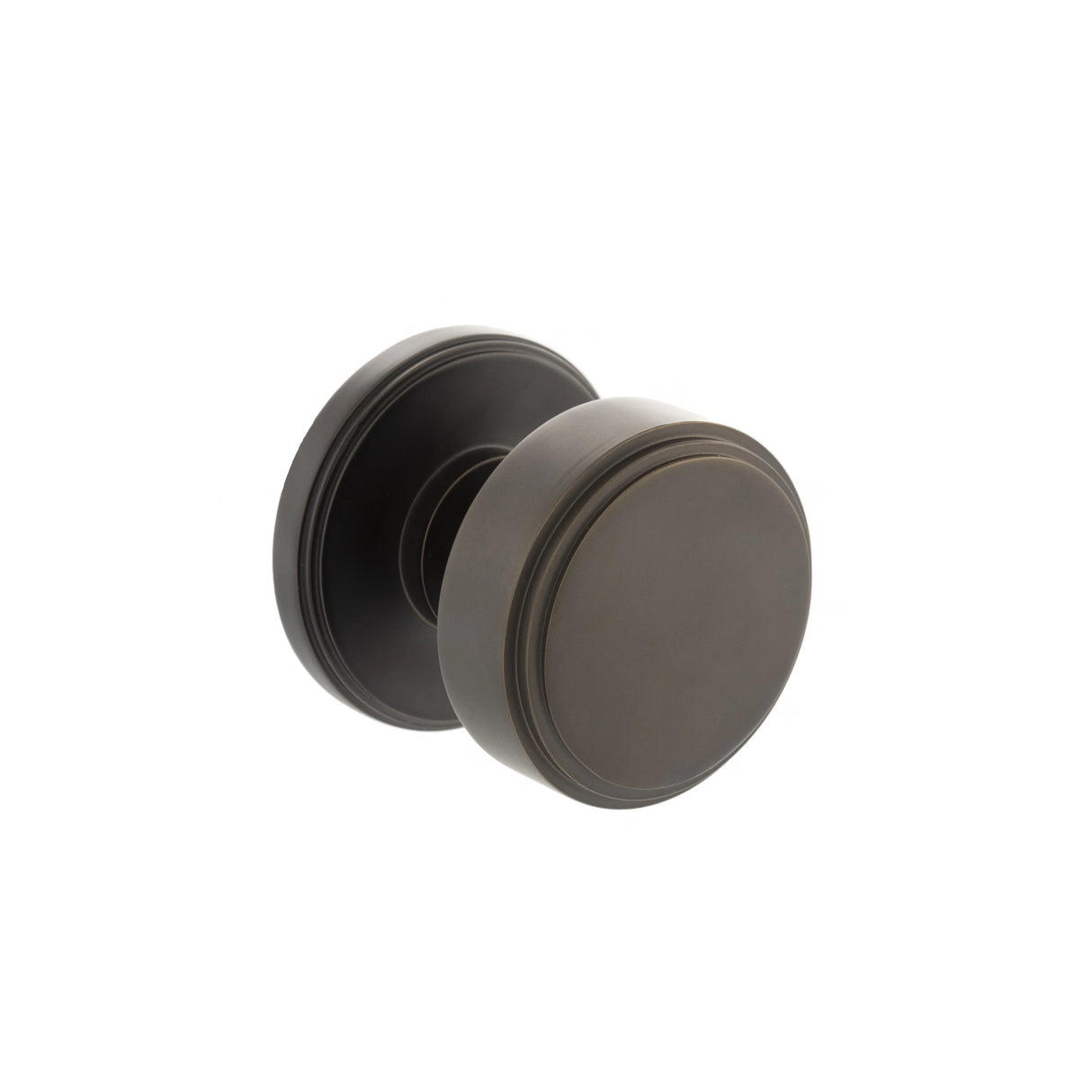 Millhouse Brass Boulton Brass Stepped Mortice Knob on Concealed Fix Rose - Urban Dark Bronze - Set