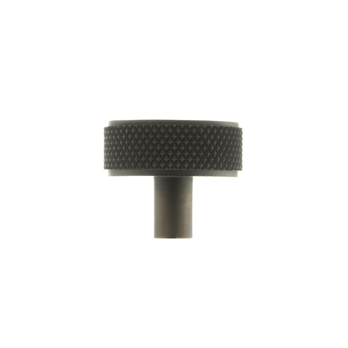 Millhouse Brass Hargreaves Disc Knurled Cabinet Knob on Concealed Fix - Urban Dark Bronze - Each