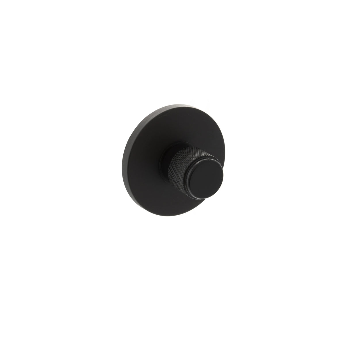 Millhouse Brass Knurled WC Turn and Release on 5mm Slimline Round Rose - Matt Black - Each