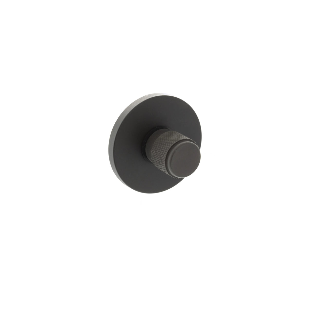 Millhouse Brass Knurled WC Turn and Release on 5mm Slimline Round Rose - Urban Dark Bronze - Each