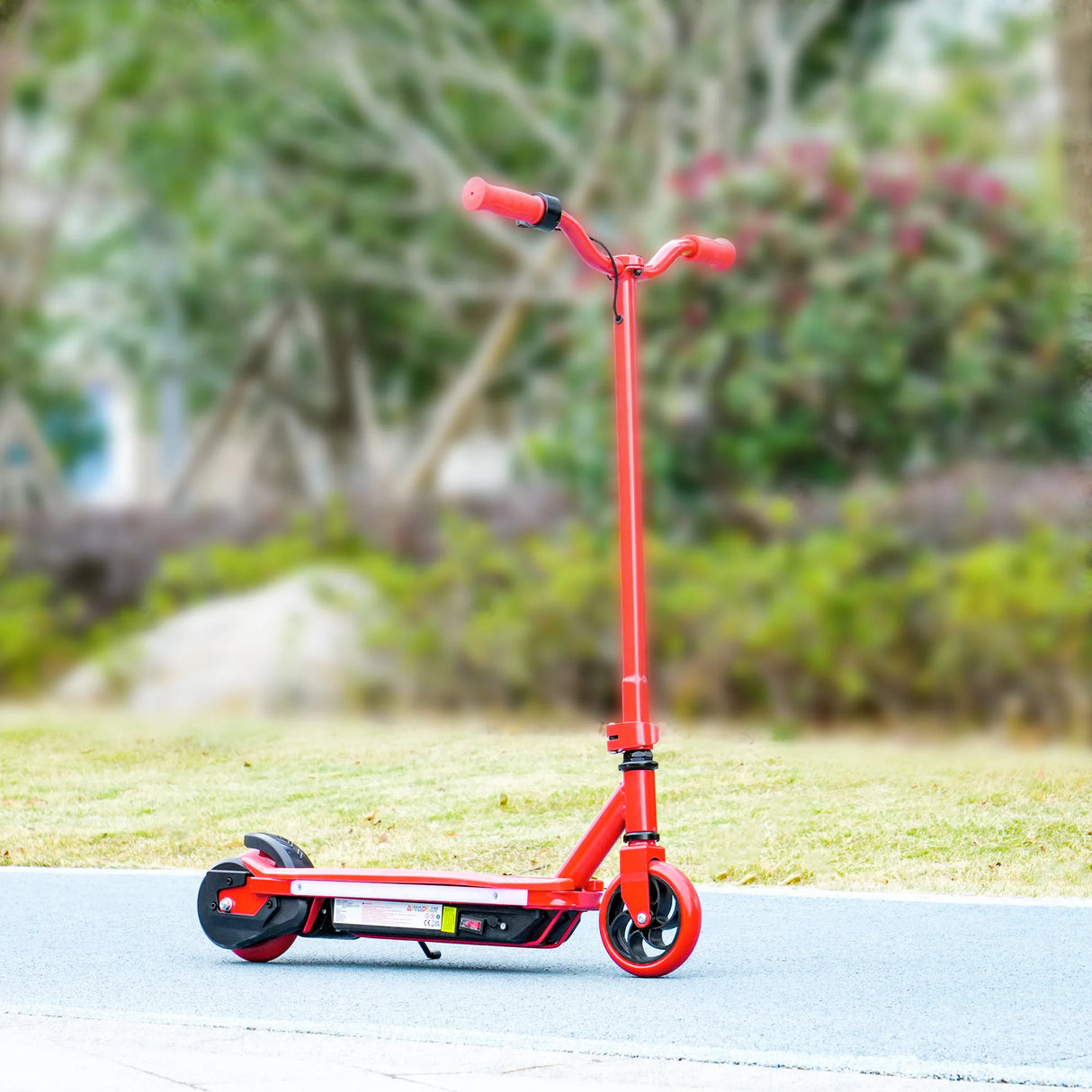 AIYAPLAY Electric Scooter for Kids 6-14 Years, with Colourful Lights, Red