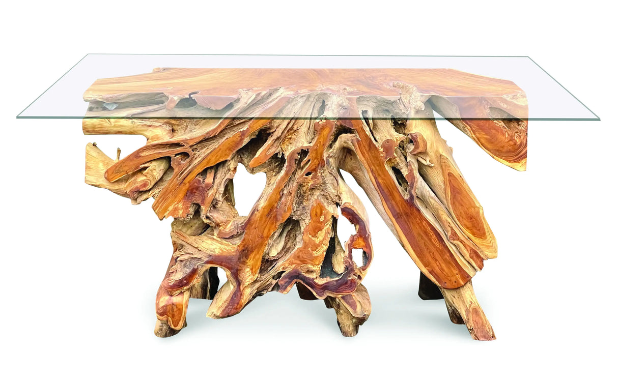 Root Console Table Small with glass 135cm x 47cm