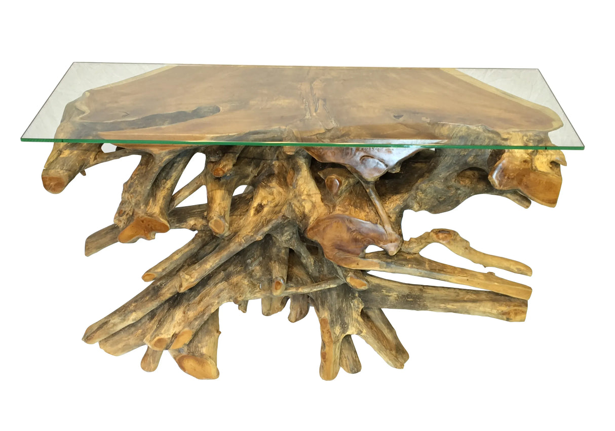 Root Console Table Small with glass 135cm x 47cm