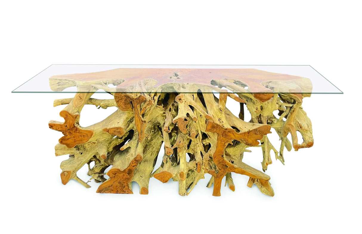 Root Console Table Large with glass 175cm x 55cm