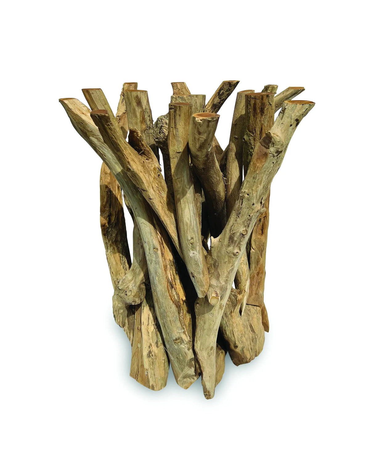 Root Driftwood Side Table With 60 cm Glass