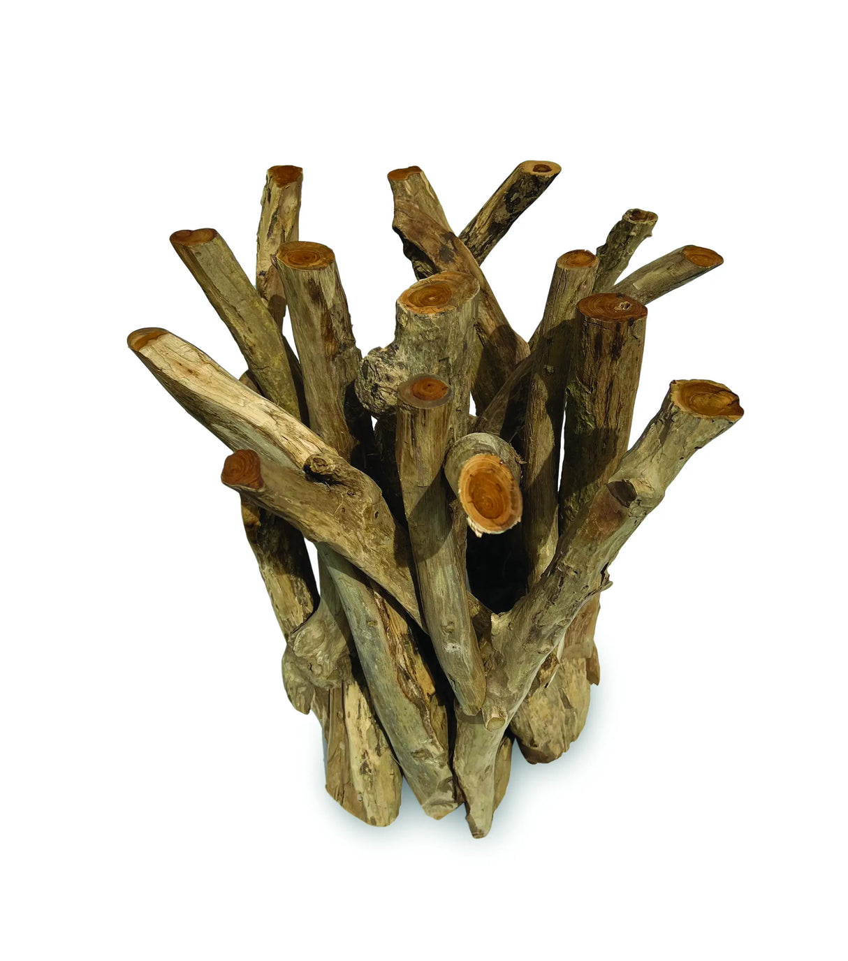 Root Driftwood Side Table With 60 cm Glass