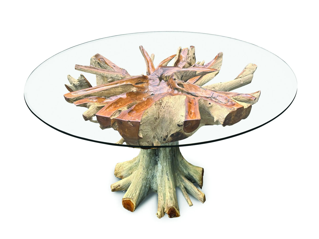 Lombok Round Dining table with glass 150 cm