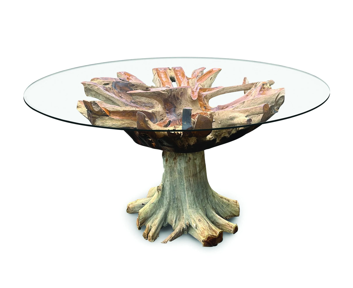 Lombok Round Dining table with glass 150 cm