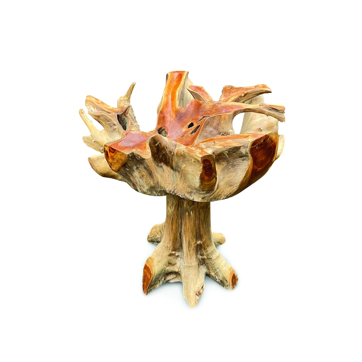 Lombok Round Dining table with glass 120 cm