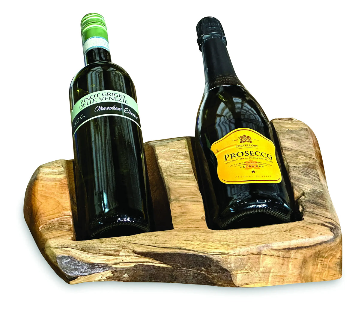 Driftwood wine holder double