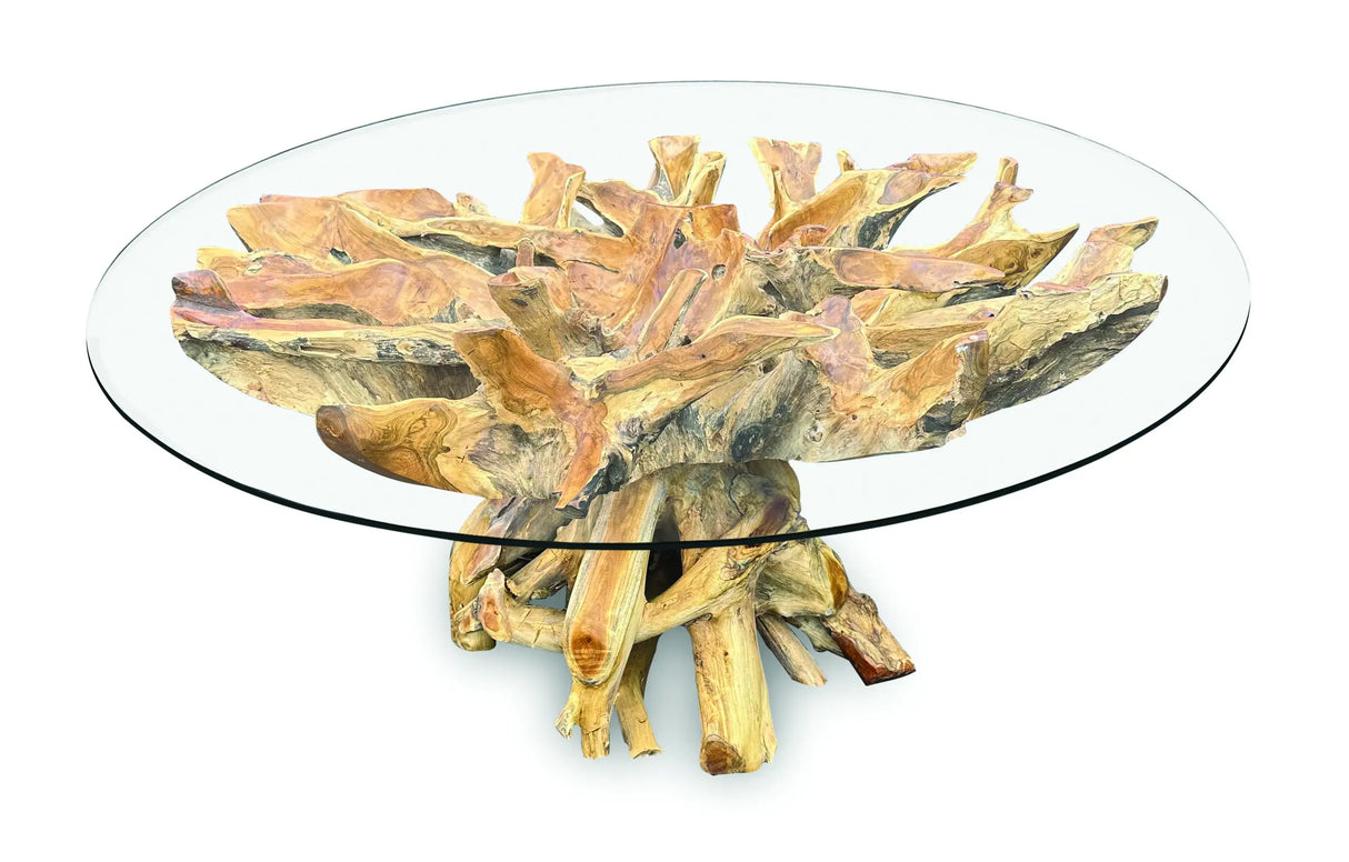 Lombok Round Dining Table With Glass 180 cm