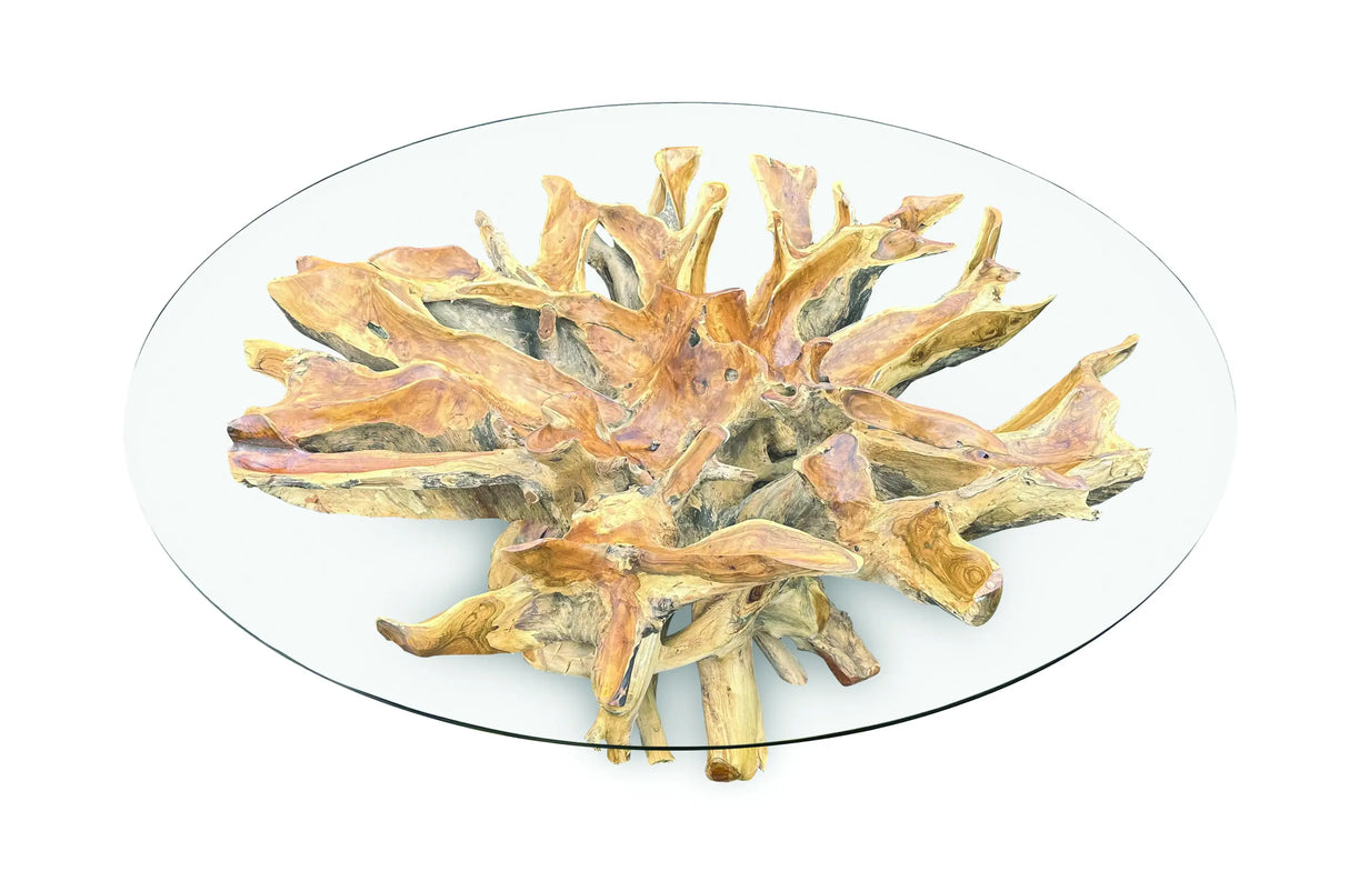 Lombok Round Dining Table With Glass 180 cm