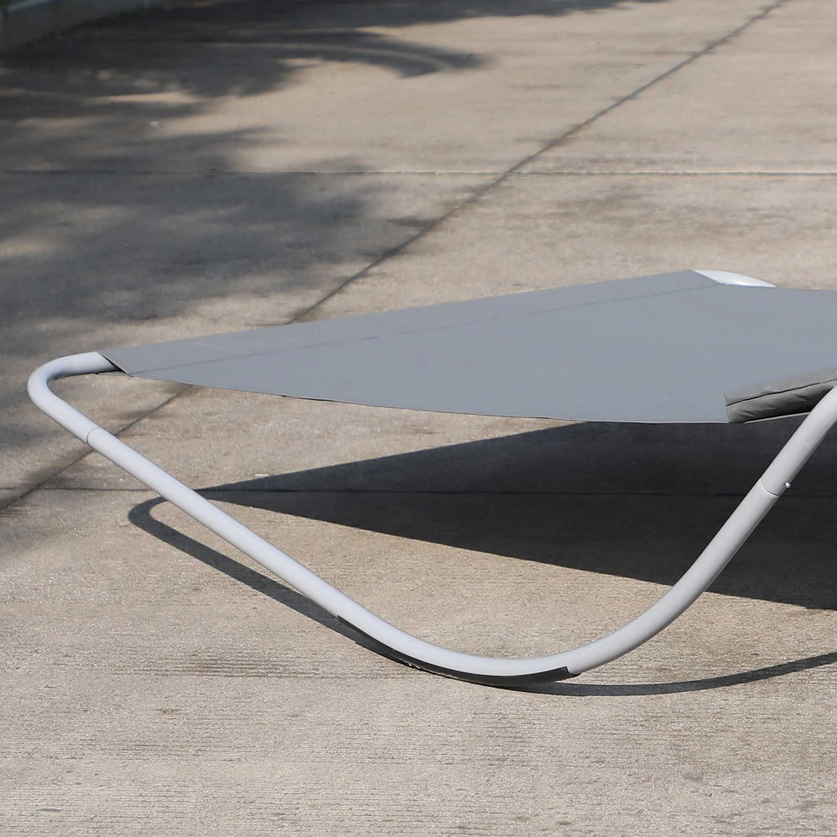 Outsunny Rocking Sun Lounger, Double Garden Lounger Sunbed with Headrest Pillows, Texteline Outdoor Rocking Chair Swing Hammock Daybed with Metal Frame for Patio, Terrace, 212 x 175 x 60 cm, Grey