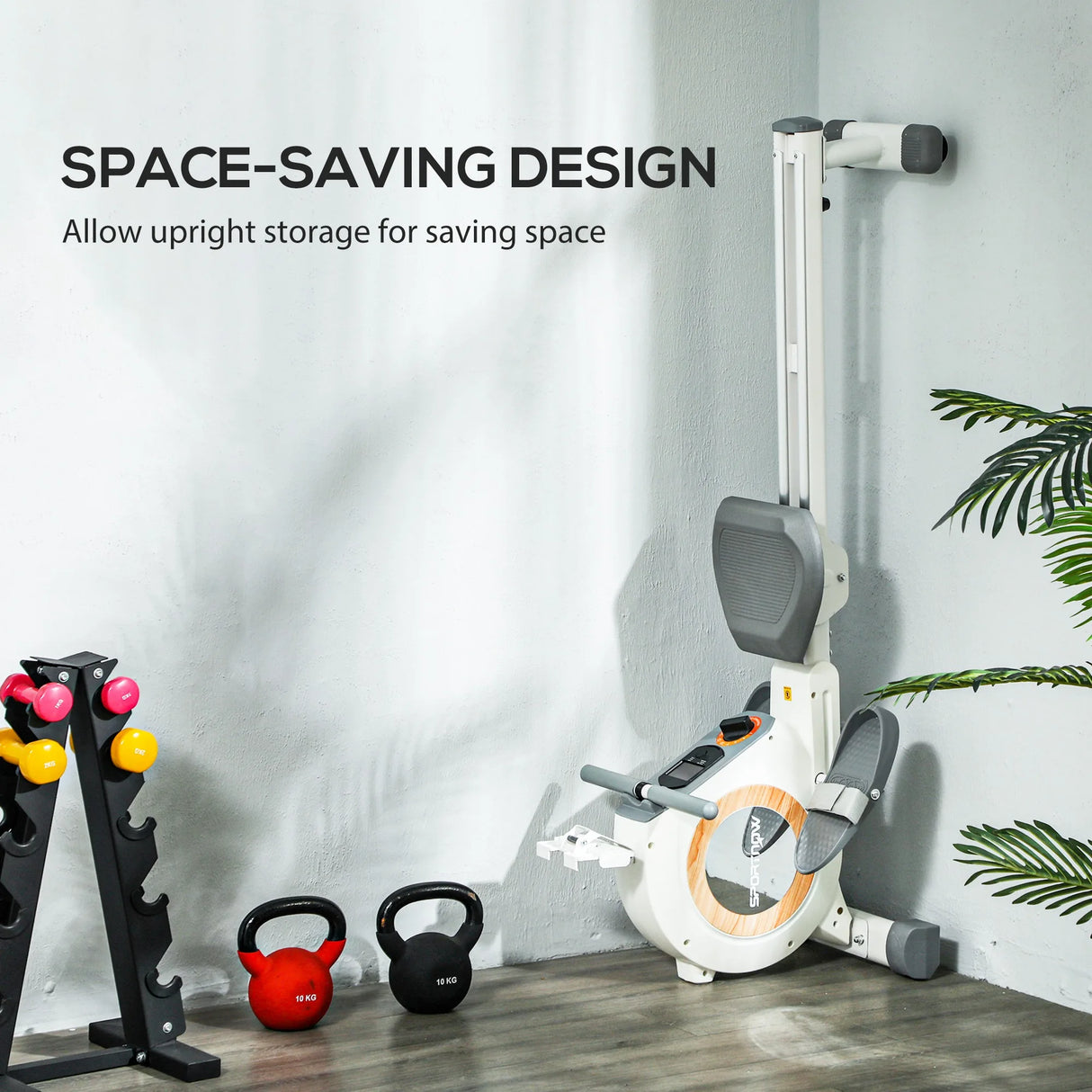 SPORTNOW Rowing Machine, 16-Level Magnetic Rower Machine with LCD Monitor and Phone Holder, White