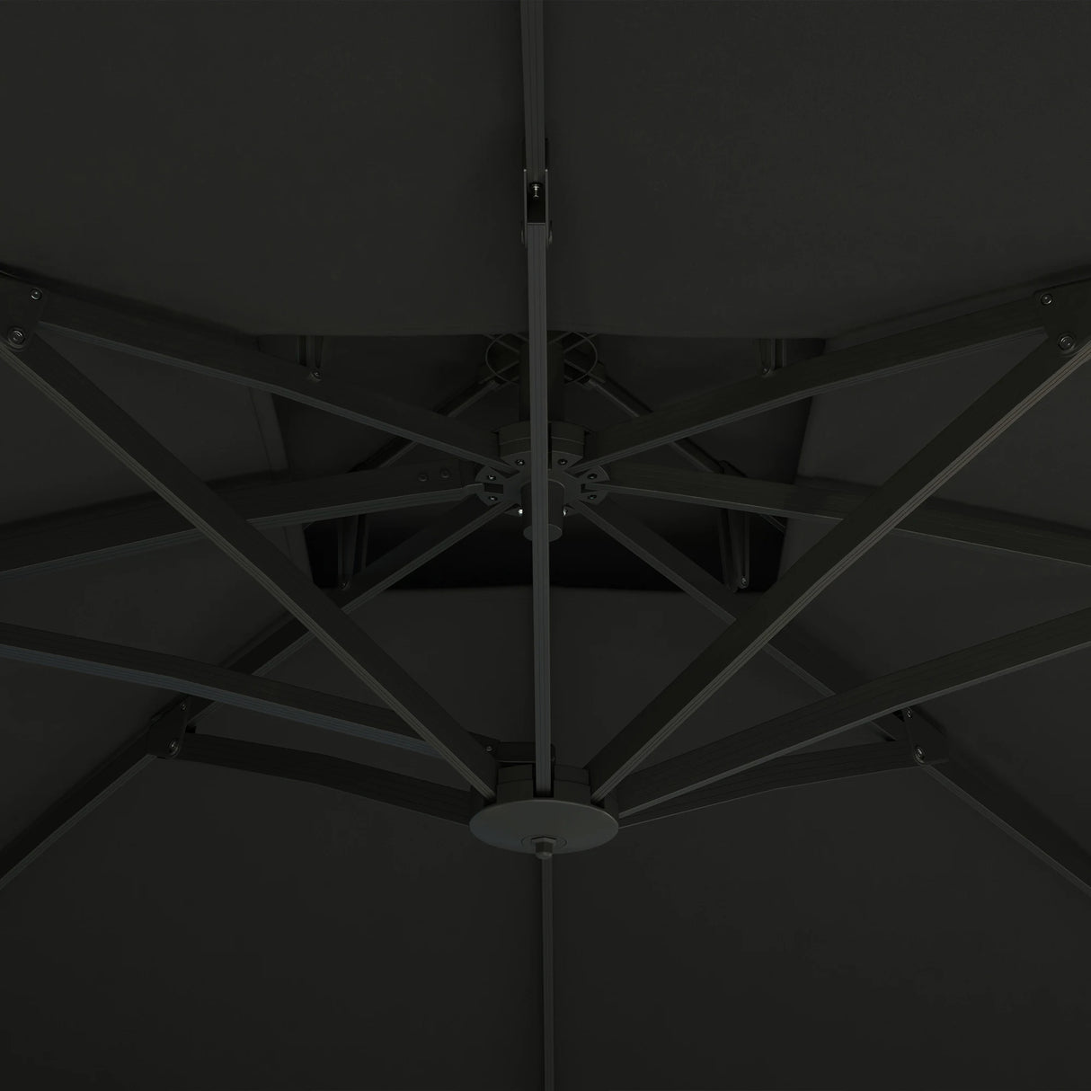 Outsunny 3m Thick Fabric Cantilever Garden Parasol, with Cross Base - Grey