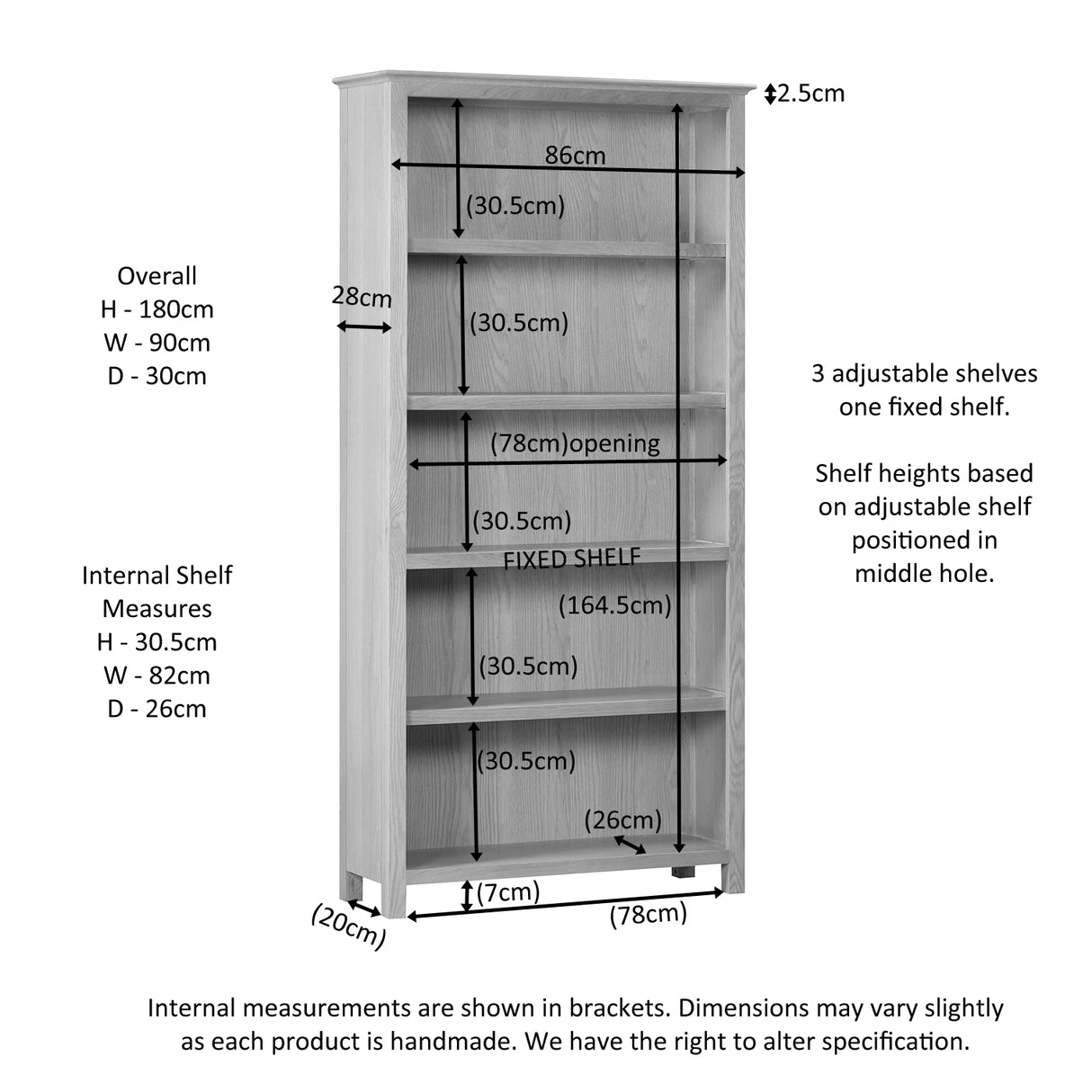 6' Tall Bookcase