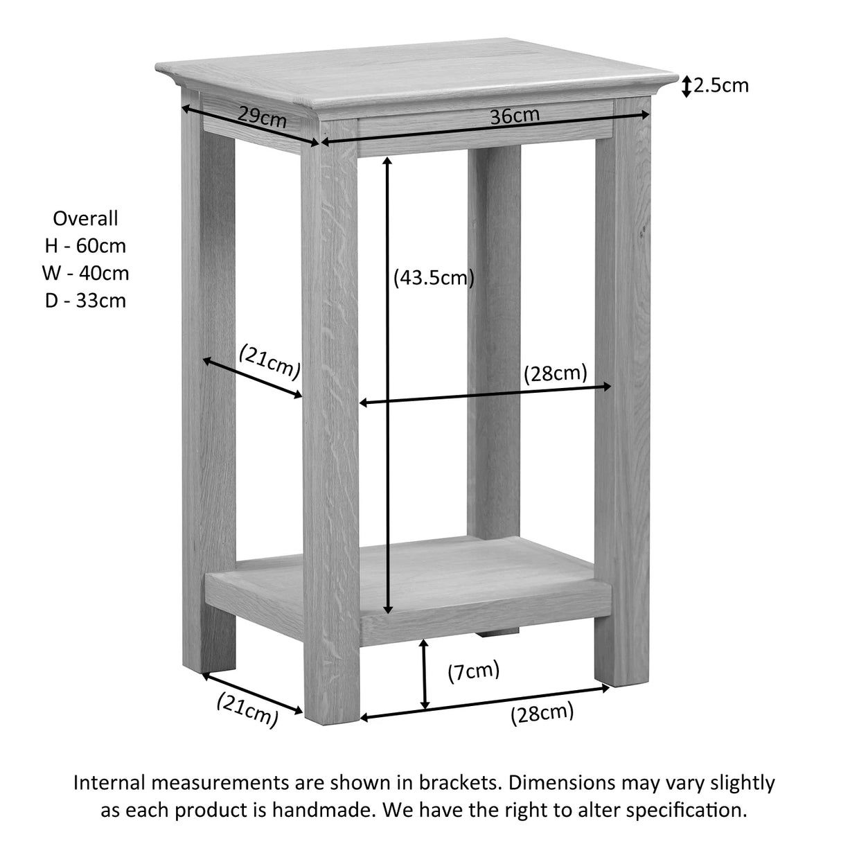 Tall Lamp Table with Shelf