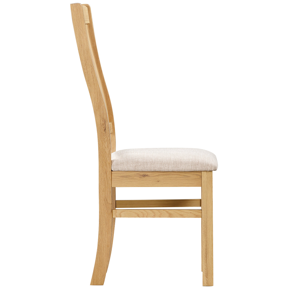 Slatted Chair with Fabric Seat Pad