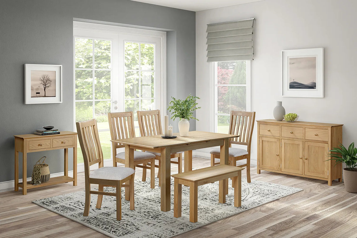 Slatted Chair with Fabric Seat Pad