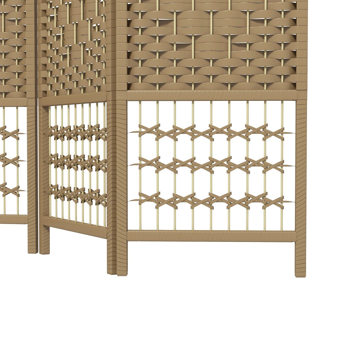 HOMCOM 3 Panel Folding Room Divider, Privacy Screen, Freestanding Paravent Partition Separator Natural Wood