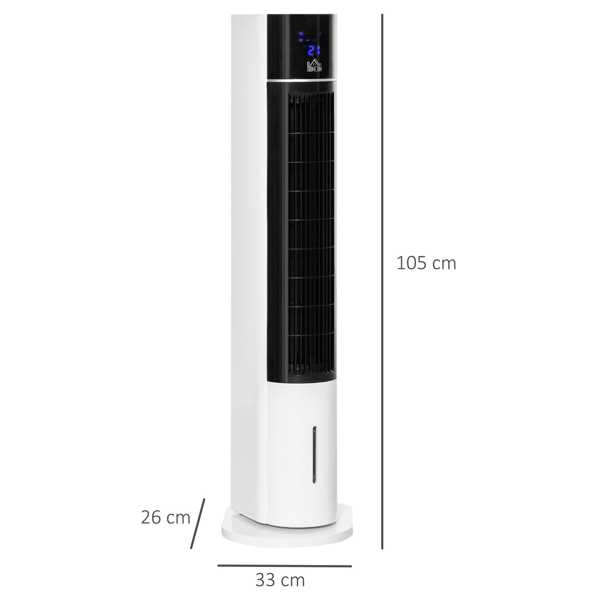 HOMCOM Portable Air Cooler, 3L Tank Evaporative Ice Cooling Tower Fan with 3 Modes, 3 Speeds, Remote, Timer, 60 Oscillating, Portable Swamp Cooler for Home Bedroom, White