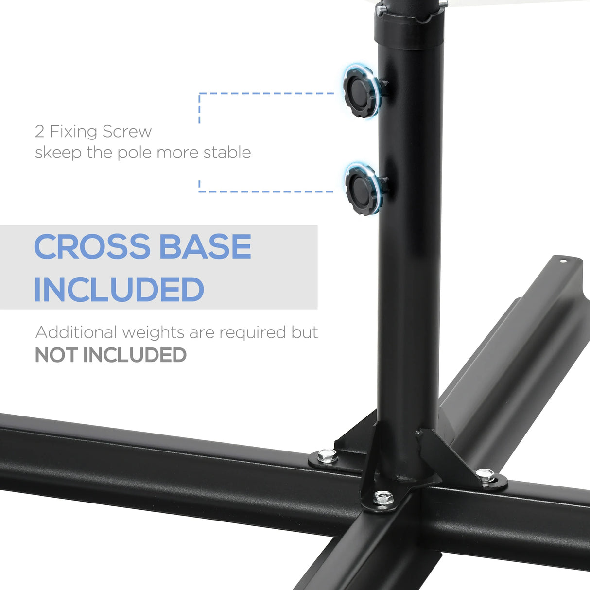 Outsunny 2.5M Garden Cantilever Parasol, Offset Roma Patio Umbrella Hanging Sun Shade Canopy Shelter with 360 Rotation and Cross Base, Green