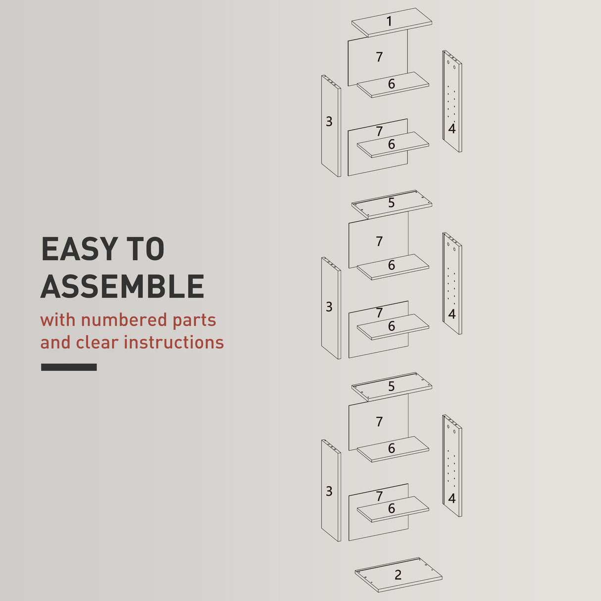 HOMCOM 260 Narrow CD Storage Unit - Grey