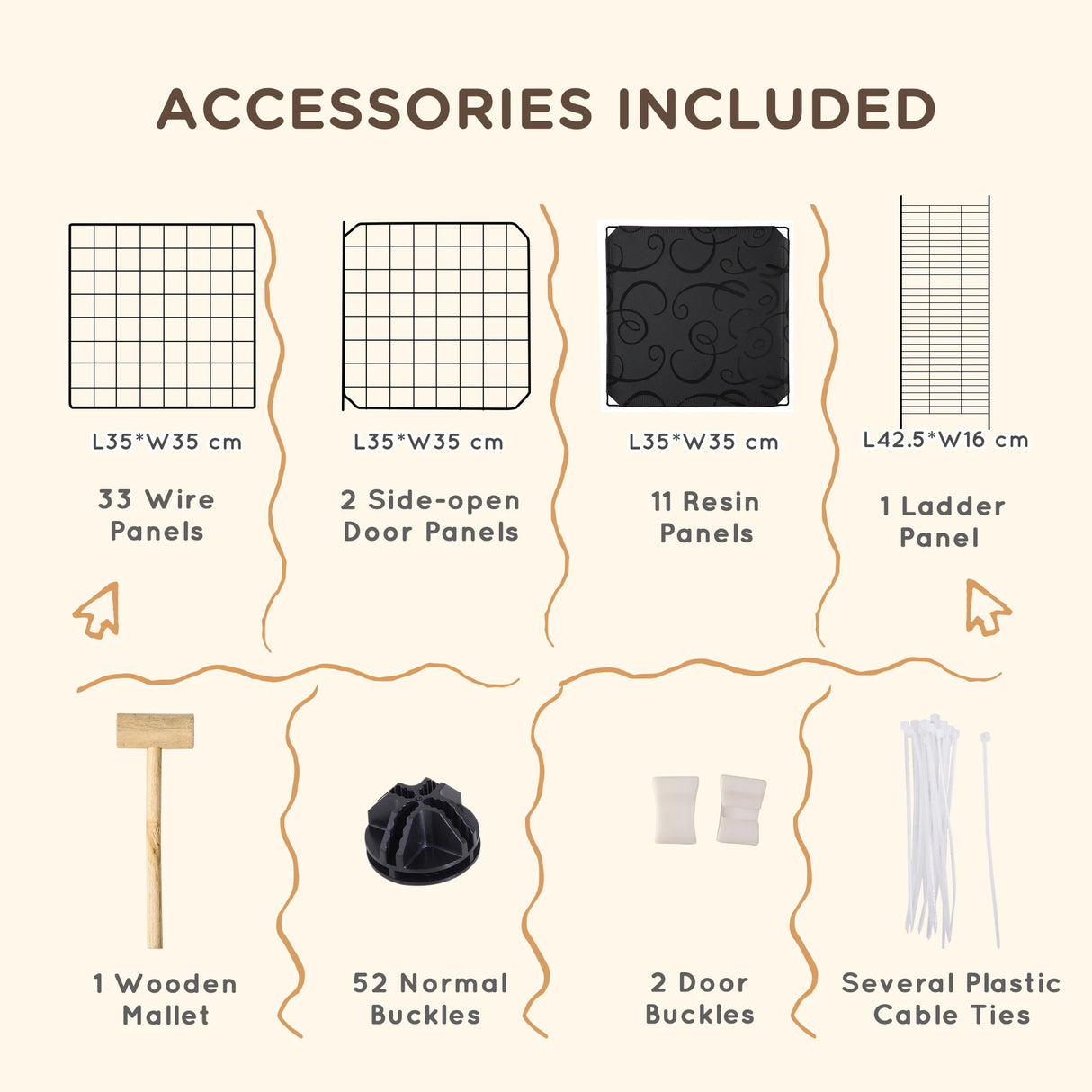 PawHut Pet Playpen with Door, Guinea Pigs Metal Mesh Cage for Small Animal, Chinchilla, 175 x 105 x 70 CM, Black