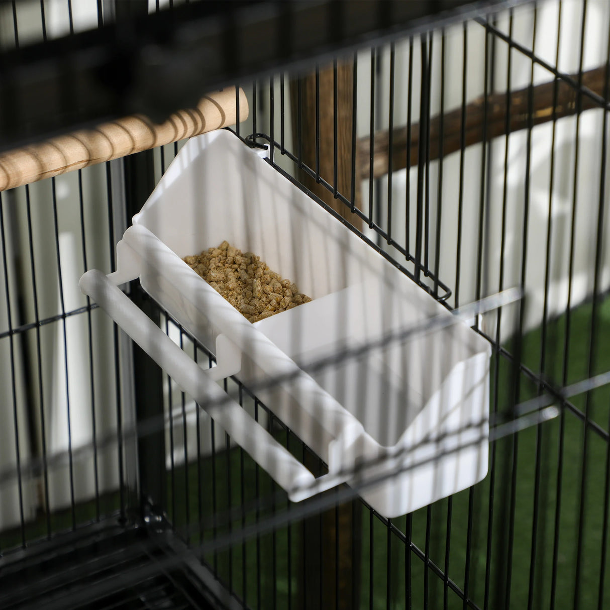 PawHut Bird Cage Budgie Cage 2 In 1 Large Aviary with Wheels Removable Trays for Finch Canaries Cockatiels Black