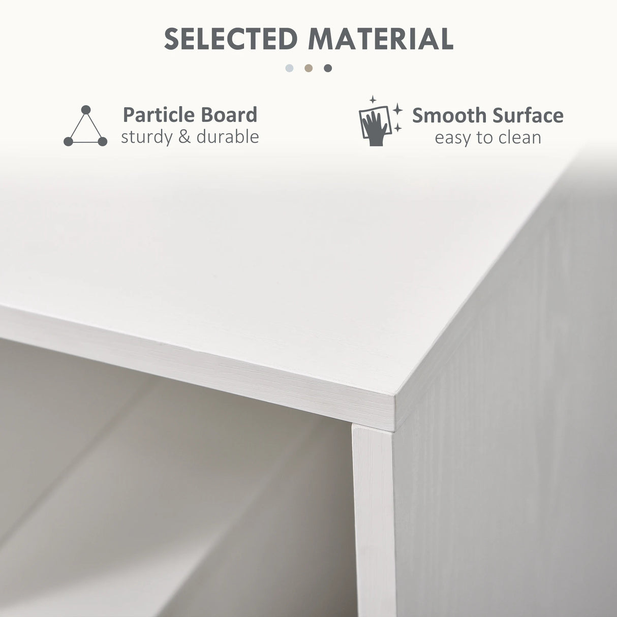 HOMCOM Side Table, 3 Tier End Table with Open Storage Shelves for Living Room, Bedroom, Set of 2, White