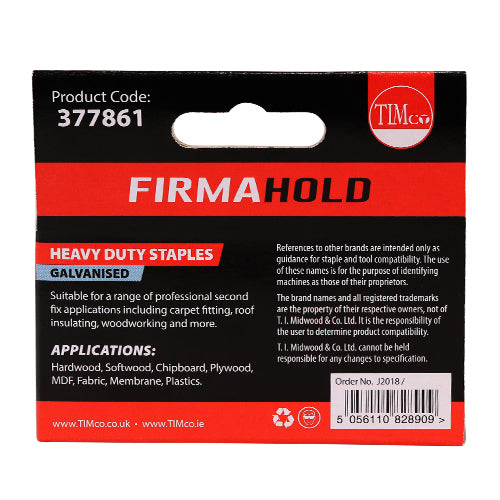 1000 x TIMCO Heavy Duty Chisel Point Galvanised Staples - 14mm