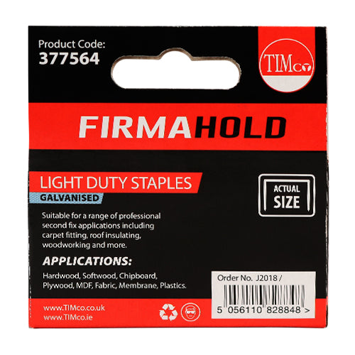 1000 x TIMCO Light Duty Chisel Point Galvanised Staples - 8mm