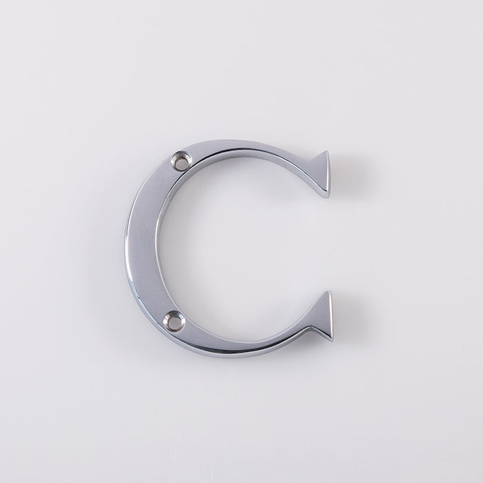 LETTER FACE FIX (C) - POLISHED CHROME - 53MM - EACH