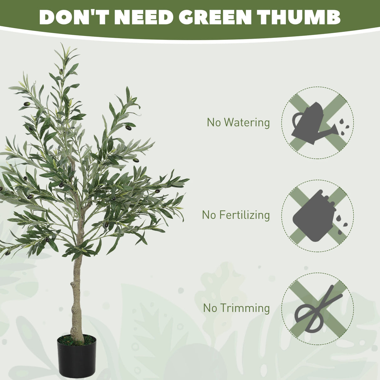 HOMCOM Silk Leaf Artificial Olive Trees