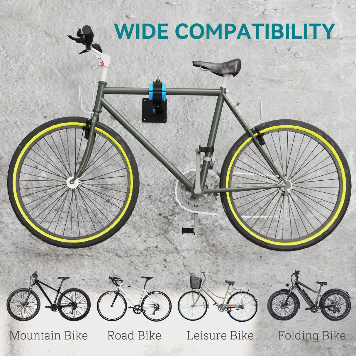 HOMCOM Bike Repair Stand, with Adjustable Clamp, Black