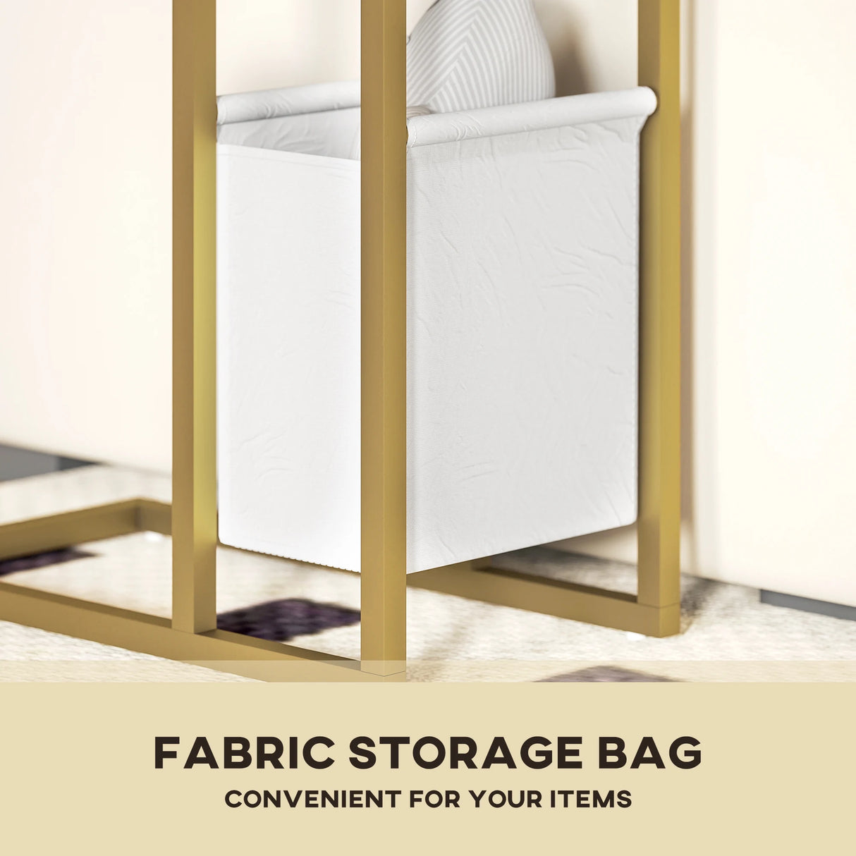 HOMCOM C Shaped Side Table with Charging Station and Faux Marble Top - White