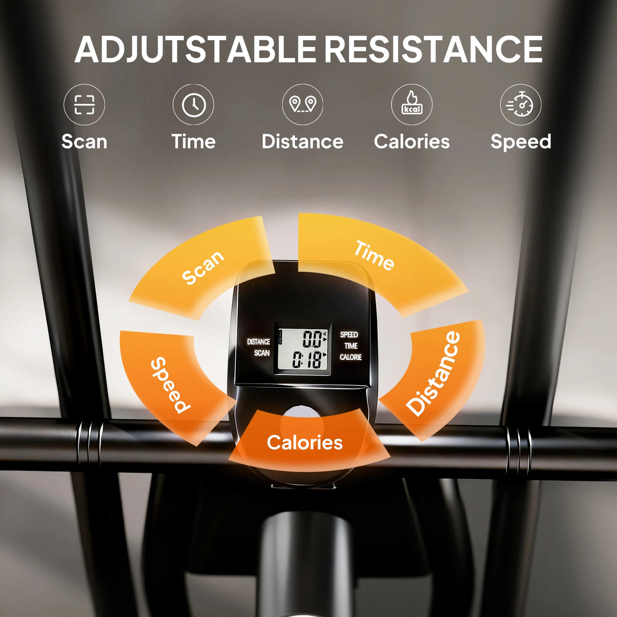 SPORTNOW Exercise Bike with Adjustable Seat, LCD Display for Home Gym