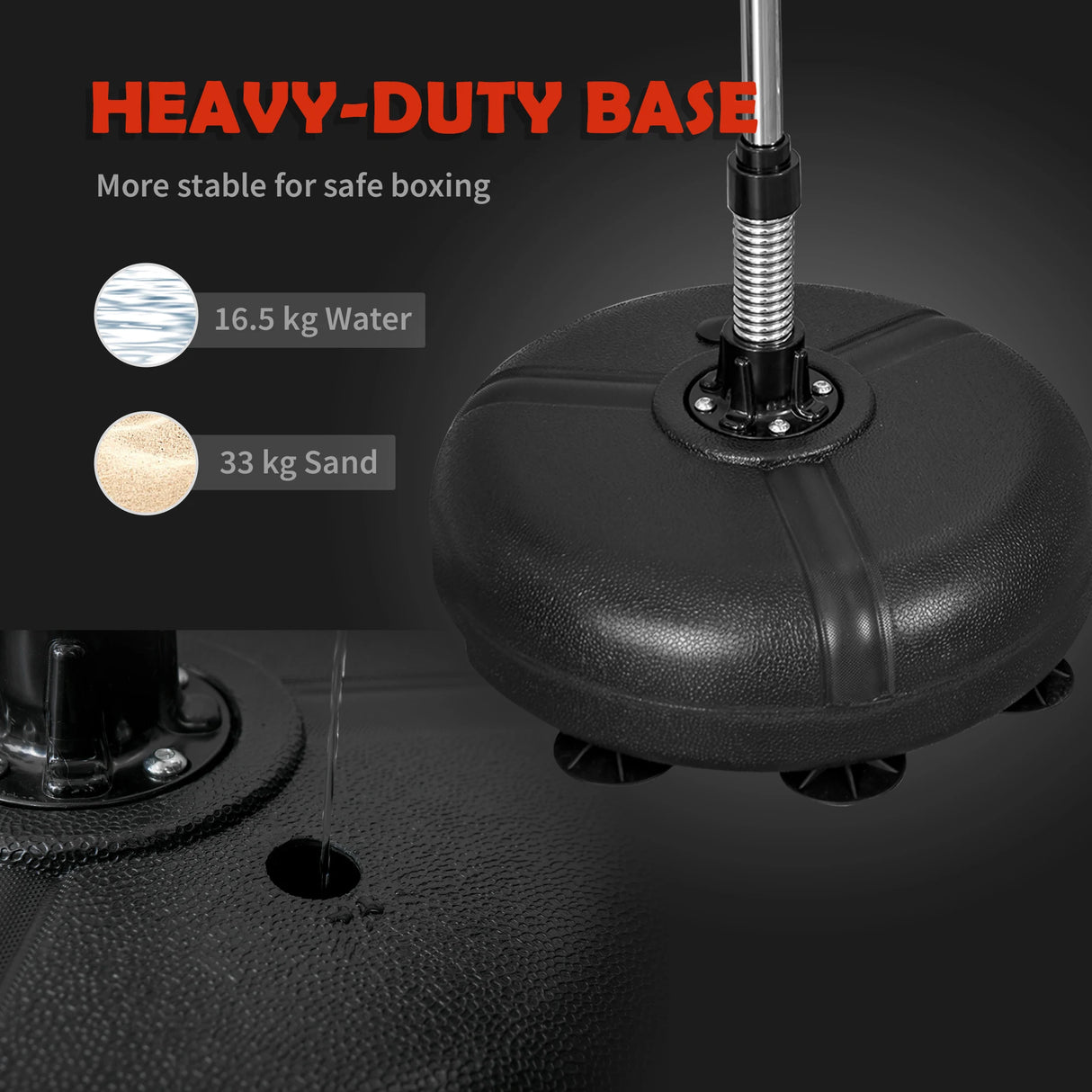 HOMCOM Punching Bag with Stand, 133-151cm Adjustable Height, for Teens, Gold Tone/Black