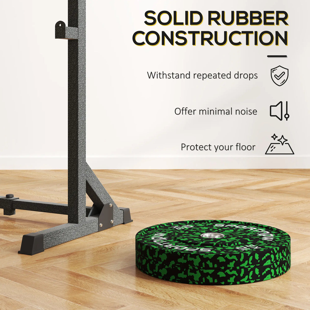 SPORTNOW Olympic Weight Plates with 5cm Holes, for Weight Lifting, 2 x 10kg