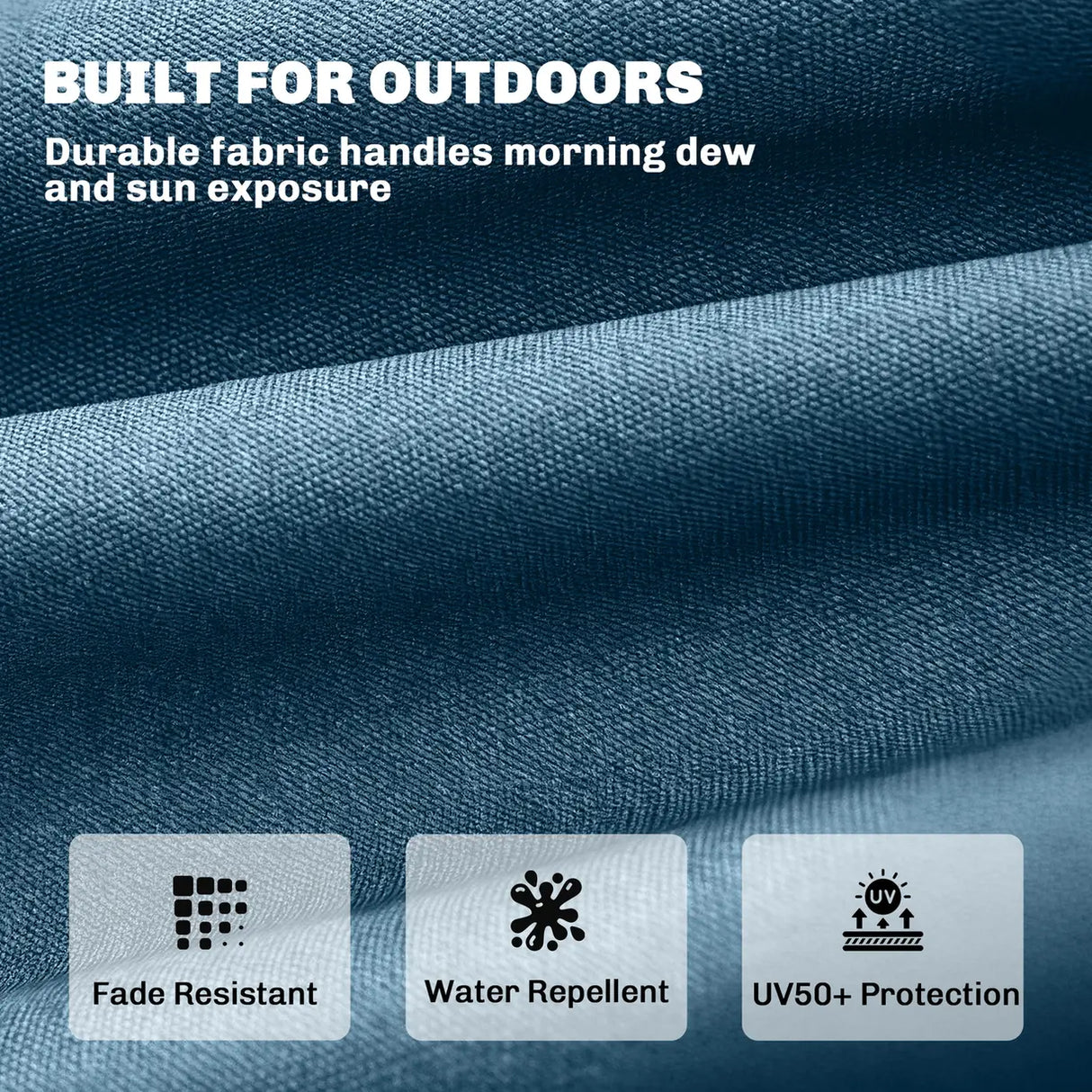 Outsunny Sun Lounger Cushion, Memory Foam Patio Chair Cushion with Ties, Outdoor Seat Pad Fits 190 x 60 cm Lounger, Blue