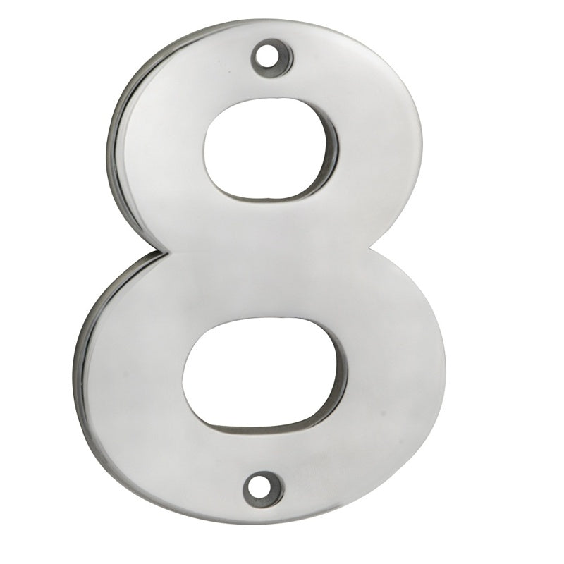100 X 72 X 5MM - NUMBER 8 - FACE FIX _x005F
- SATIN STAINLESS STEEL - EACH