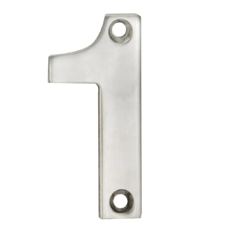 50 X 23 X 2MM - NUMBER 1 - FACE FIX _x005F
- SATIN STAINLESS STEEL - EACH