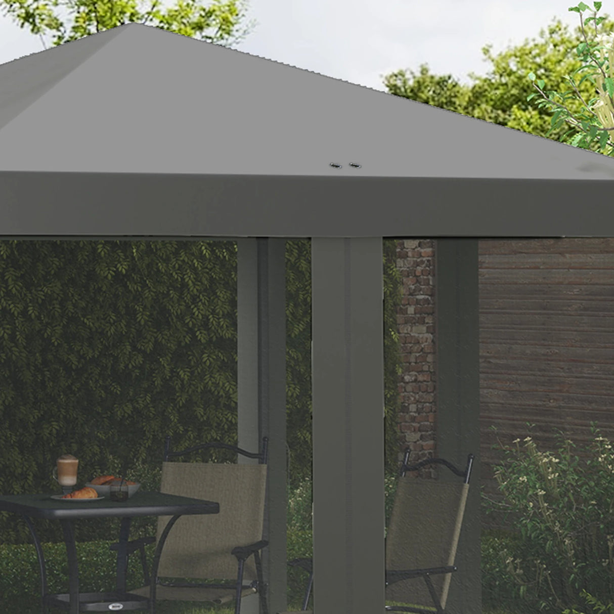Outsunny 3 x 3 m Pop Up Gazebo, 420D Garden Tent Canopy with Removable Mesh Sidewall Netting, Carry Bag for Garden Patio Outdoor, Light Grey