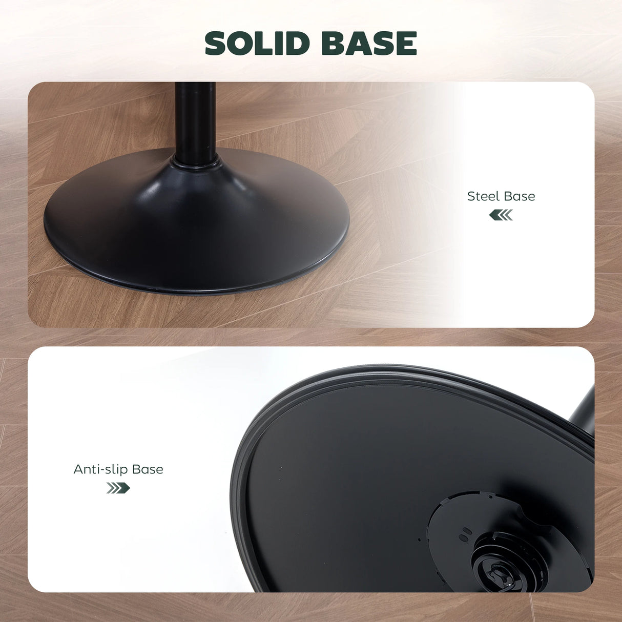 HOMCOM Set of Two Faux Leather Bar Stools - Dark Green