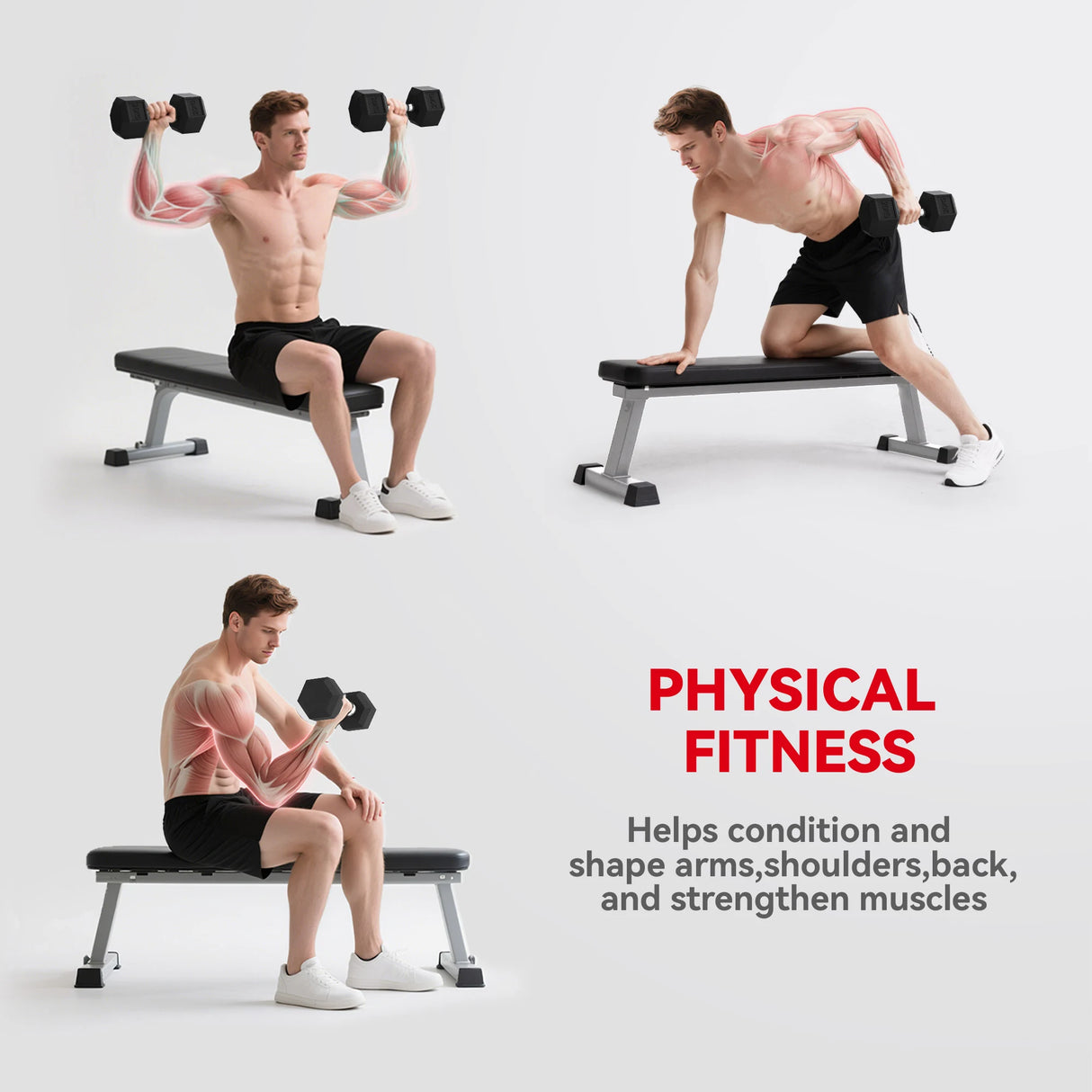 HOMCOM 20KG Single Rubber Hex Dumbbell Portable Hand Weights Dumbbell Home Gym