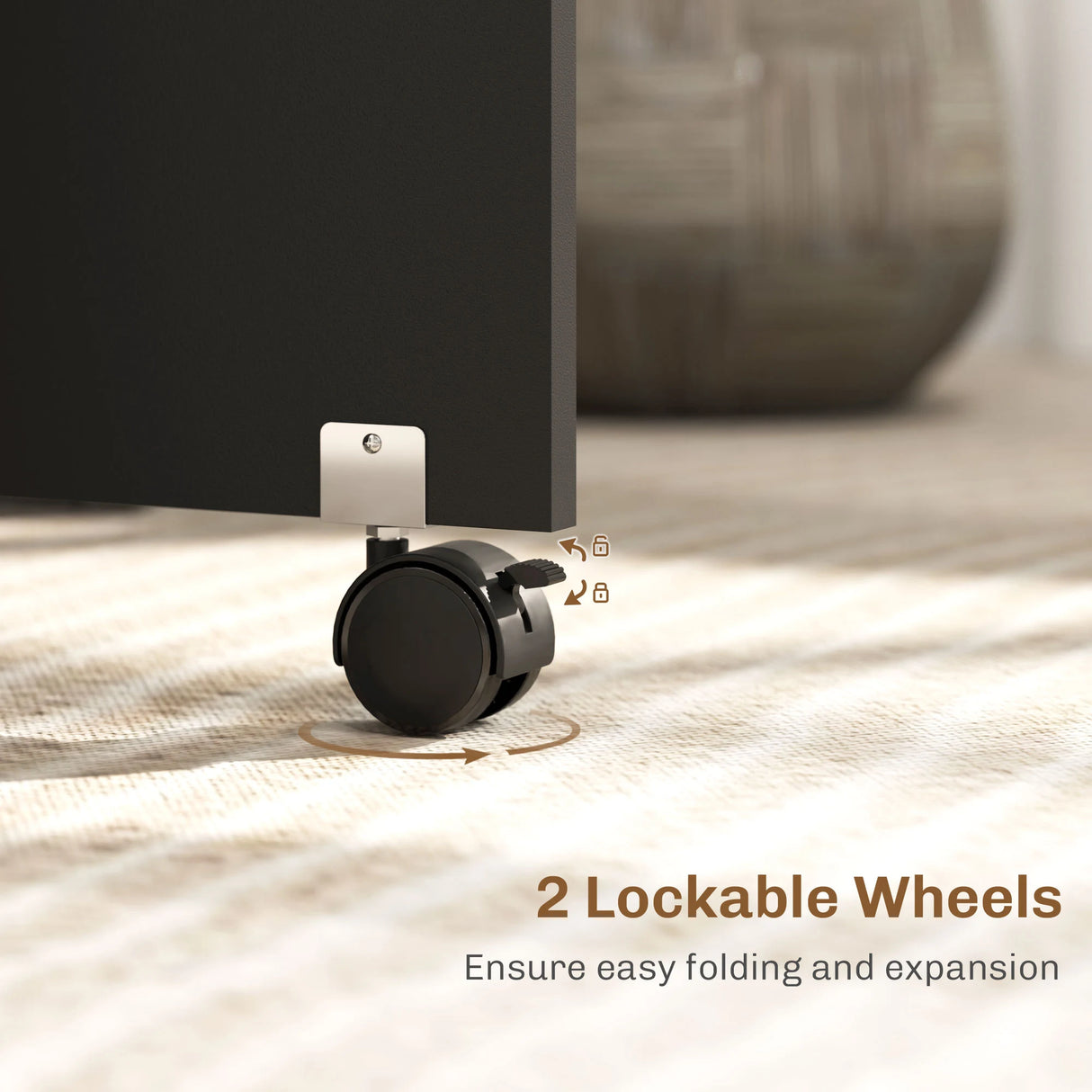 HOMCOM Folding Dining Table, Drop Leaf Table with 2-Tier Shelves, Rolling Casters, for Small Spaces, Kitchen, Oak and Black