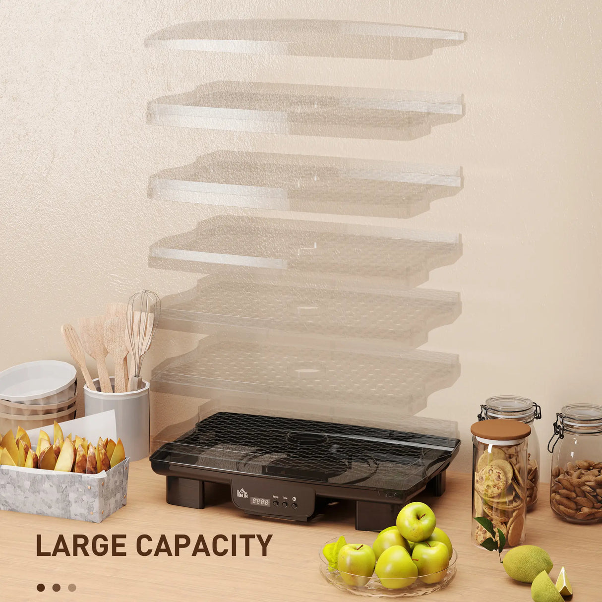 HOMCOM 40-70 Six-Tray Food Dehydrator - Black
