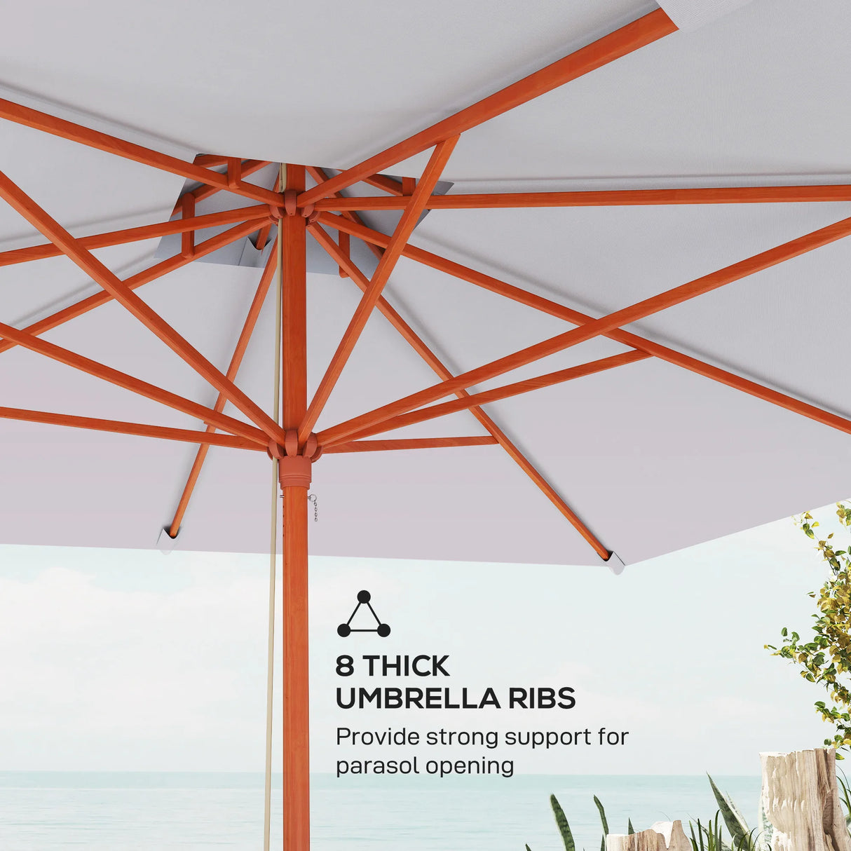 Outsunny 3 m Square Canopy Parasol - Grey