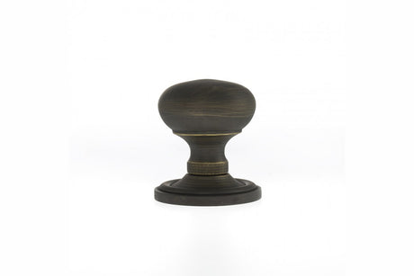 Old English Harrogate Solid Brass Mushroom Mortice Knob on Concealed Fix Rose - Urban Bronze - OE58MMKUB - (Set)